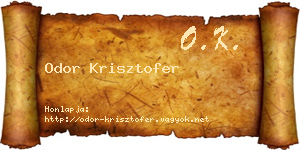 Odor Krisztofer névjegykártya